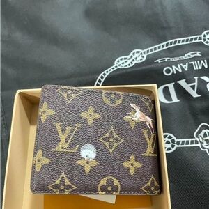 Louis Vuitton Brown and Gold Monogram Card Holder